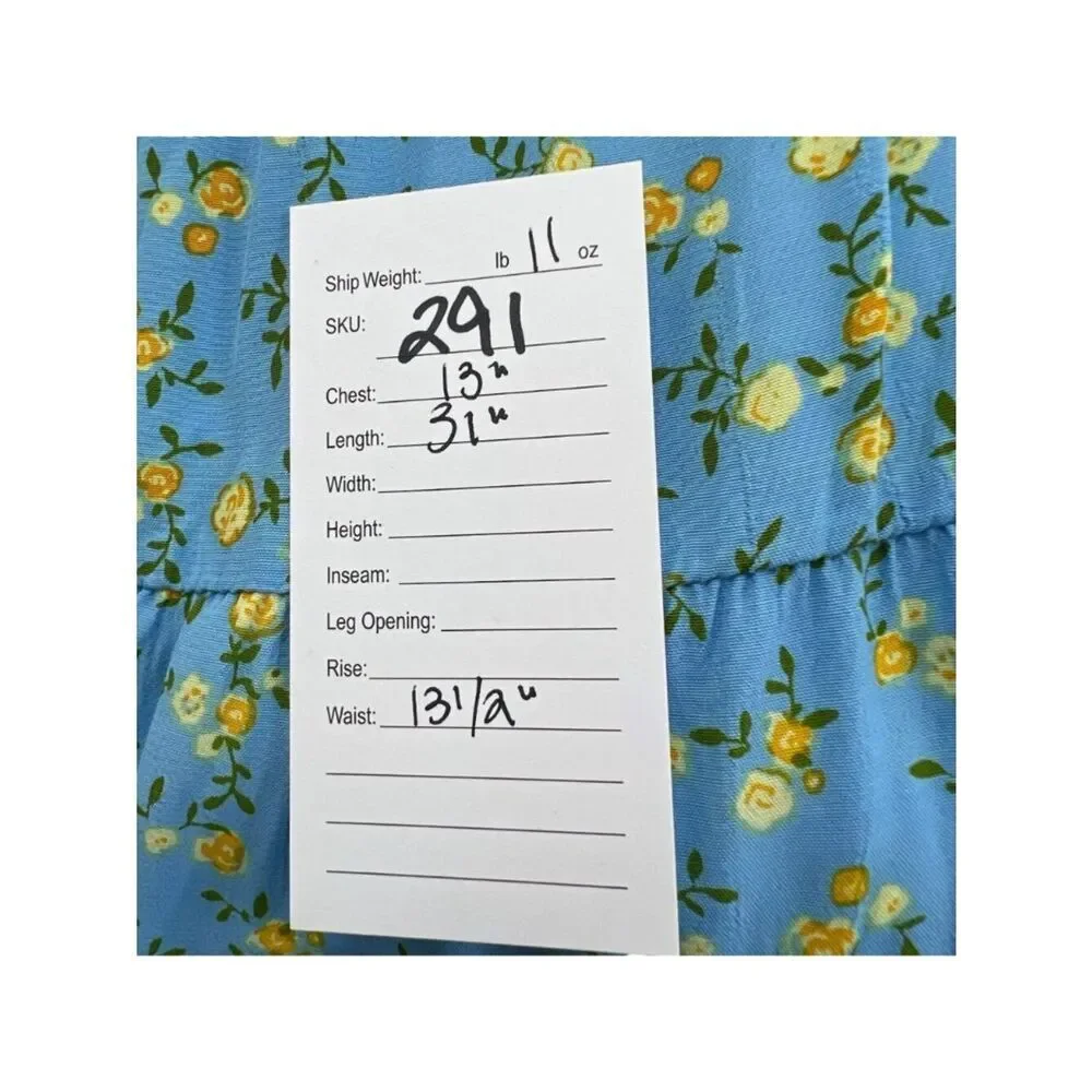 Faithfull The Brand NWT Charlotte Mini Dress Ana Floral Print Blue & Yellow Sz 4